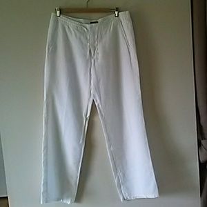 H M 100% Linen Ladies Pants White